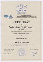 Certifik�t �SN EN ISO 9001:2001